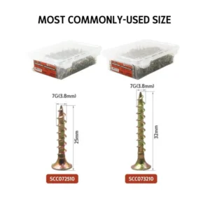 Plasterboard Screw ("Coarse") Thread Gold Plated 7G