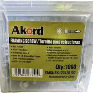 Hex Head Self-Drilling Framing Screws (Class 4 Galv) 12 × 20mm– 1000pcs